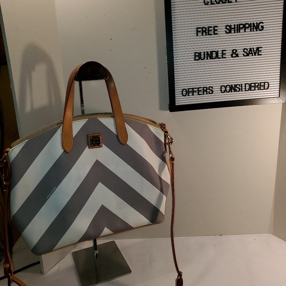 Dooney & Bourke Handbags - DOONEY BOURKE XL CHEVRON COATED CANVAS SATCHEL